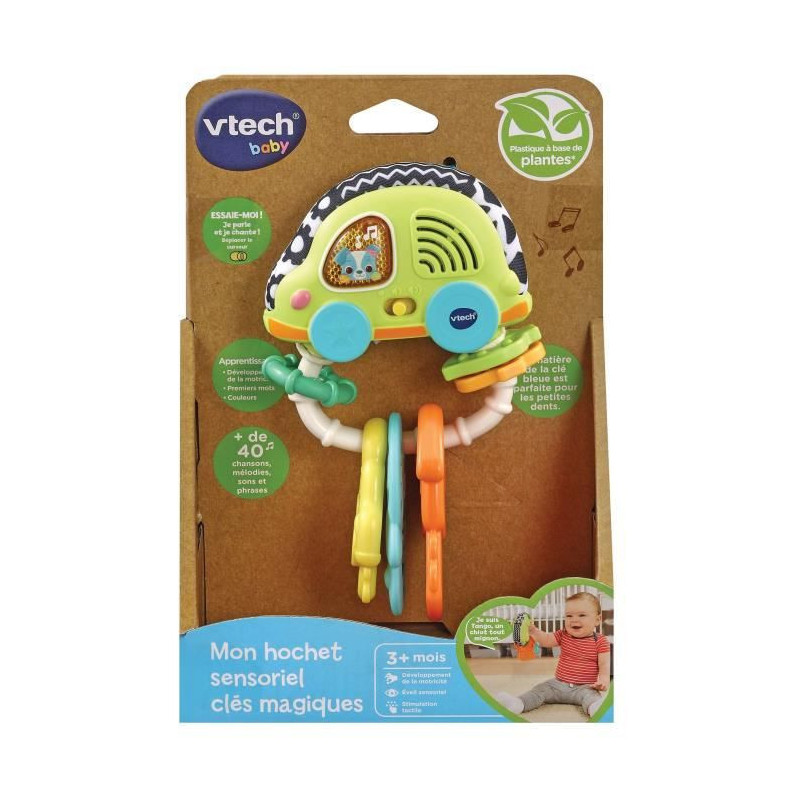 Vtech Play Green MON HOCHET SENSORIEL CLES MAGIQUES (PLASTIQUE A BASE DE PLANTES)