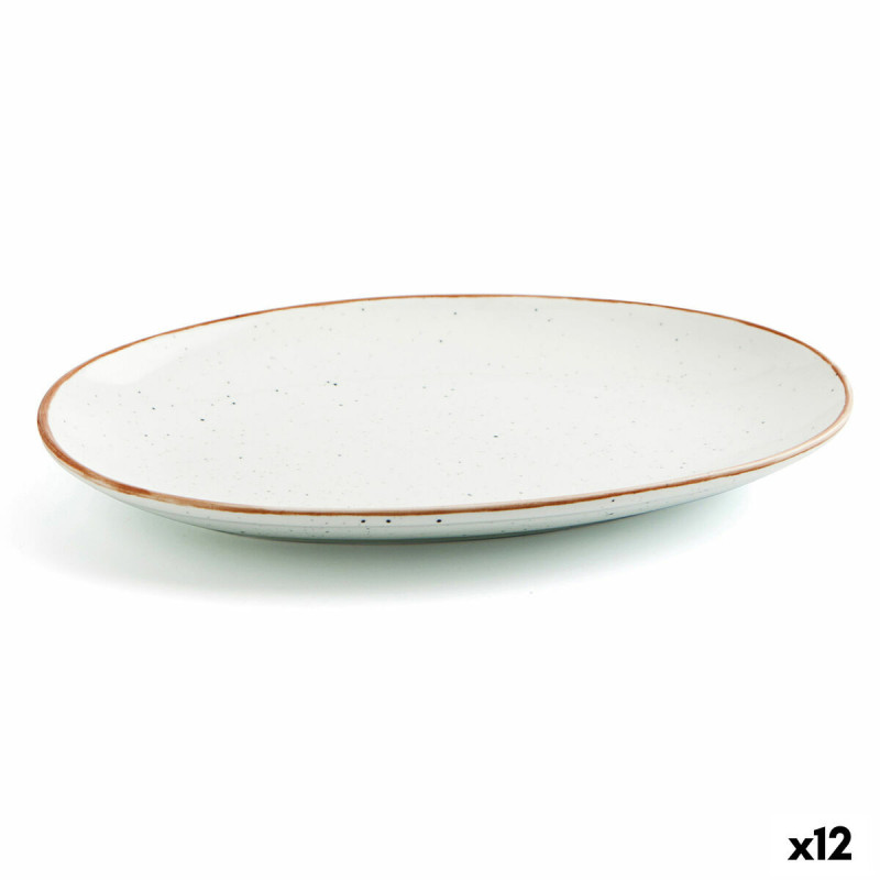 Plat à Gratin Ariane Terra Oblongue Céramique Beige (Ø 26 cm) (12 Unités)