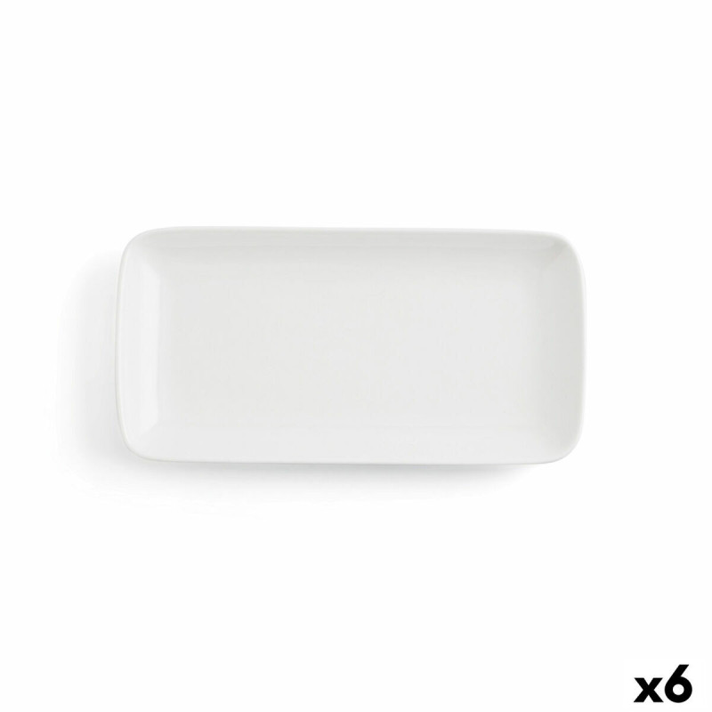 Plat à Gratin Ariane Vital Coupe Rectangulaire Céramique Blanc (28 x 14 cm) (6 Unités)