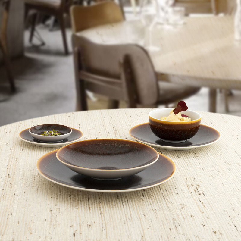 Image secondaire de Assiette plate Ariane Decor Céramique Marron (Ø 15 cm) (24 Unités)