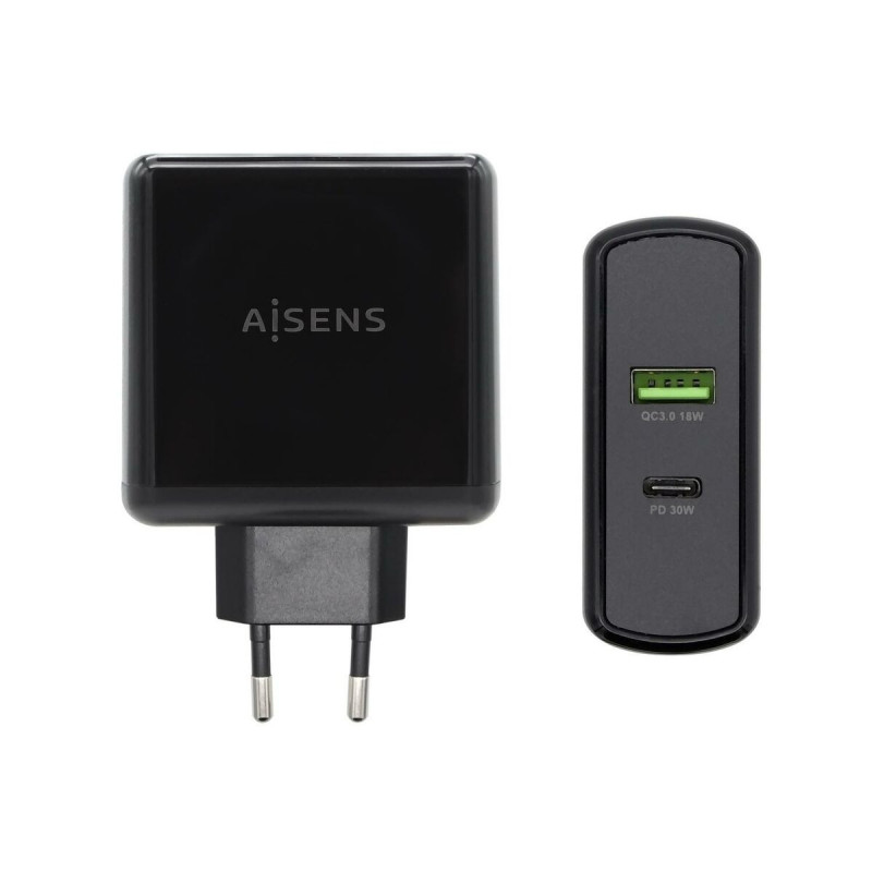 Chargeur Voiture Mur Aisens ASCH-2PD30QC-BK Noir 48 W USB-C (1 Unité)