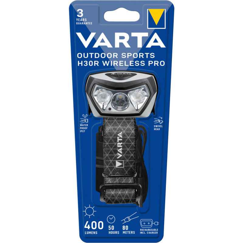 Varta 18650 101 401 torche et lampe de poche Noir Lampe frontale LED