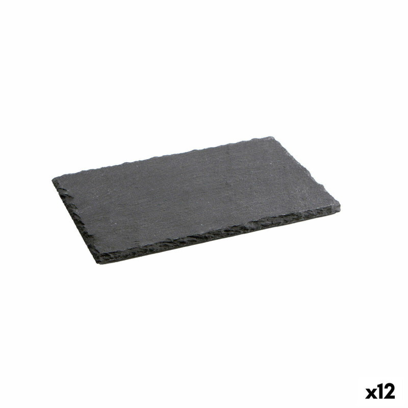 Plateau en Céramique Effet Ardoise Quid Gastro Fresh Noir (40 x 30 cm) (12 Unités)