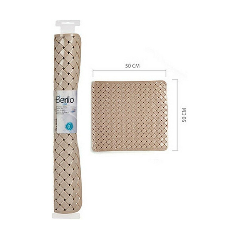 Image secondaire de Tapis de bain Tressé Beige PVC (0,03 x 50 x 50 cm) (12 Unités)