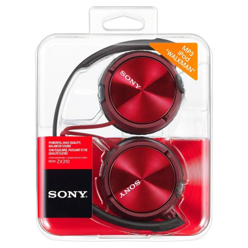 Image secondaire de Sony MDR-ZX310AP Casque Avec fil Arceau Appels/Musique Rouge