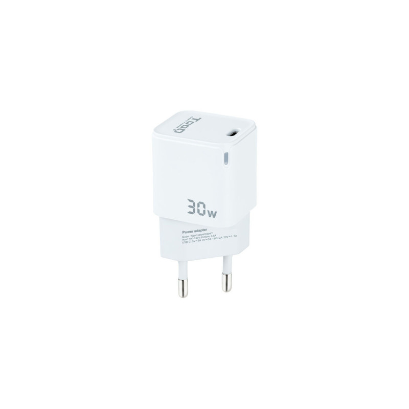 Tooq TQWC-GANPD30WT chargeur d'appareils mobiles Universel Blanc Secteur Charge rapide Intérieure