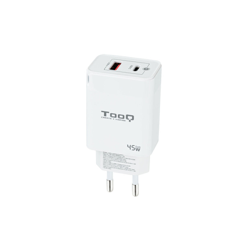 Tooq TQWC-GANQCPD45WT chargeur d'appareils mobiles Universel Blanc Secteur Charge rapide Intérieure