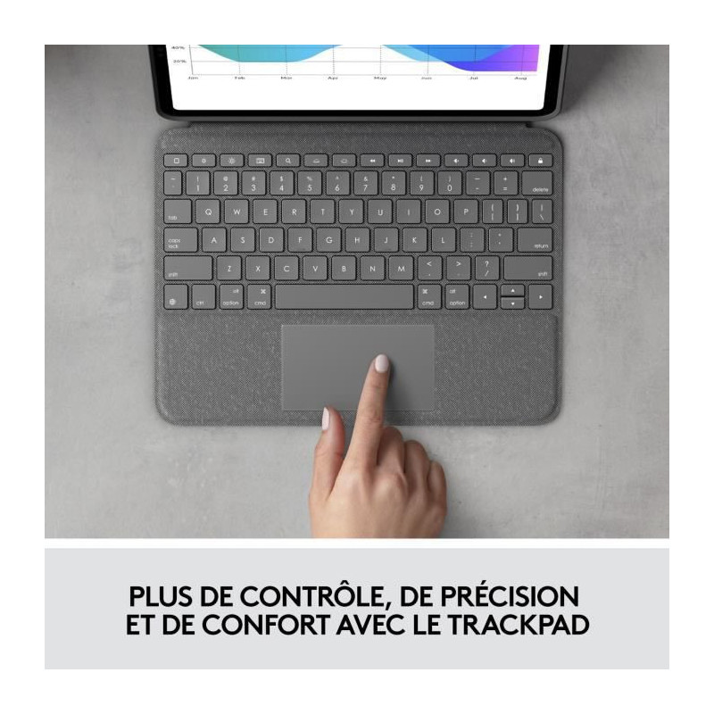 Image secondaire de Logitech Folio Touch Gris Smart Connector Azerty Français