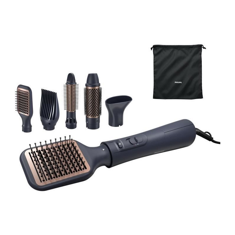 Philips 5000 series BHA530/00 brosse soufflante et fer à lisser Kit d'accessoires de coiffure à chaleur Noir 1000 W 2 m