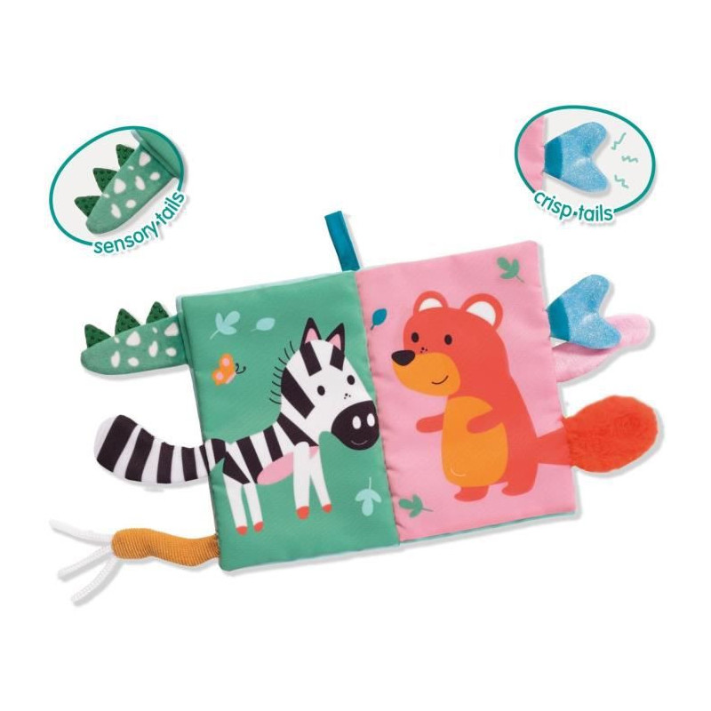 SES Creative Tiny Talents Livre en tissu sensoriel avec queues d'animaux