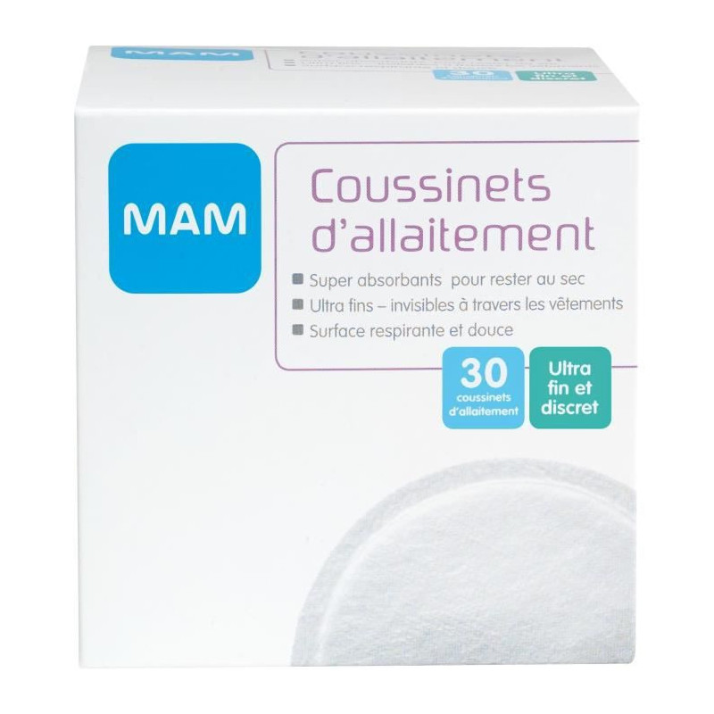 Disques Protecteurs d'Allaitement Mam Blanc 30 Unités