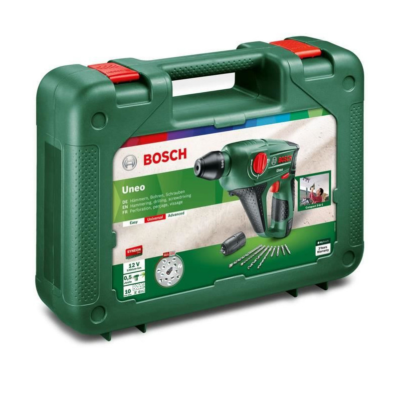 Image secondaire de Perforateur sans fil Bosch - Uneo (Livrée avec 1 batterie 12V-2,5 Ah + chargeur)