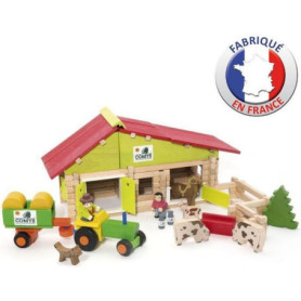 JEUJURA - Ferme en bois avec Tracteur et Animaux - 140 pcs 59,99 €