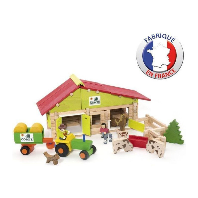 Figurines d'action Jeujura Wooden Farm 140 Pièces Playset