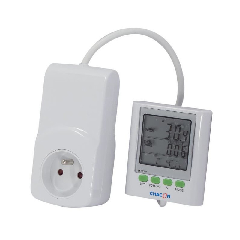 Prise avec compteur de consommation Chacon Ecowatt 650