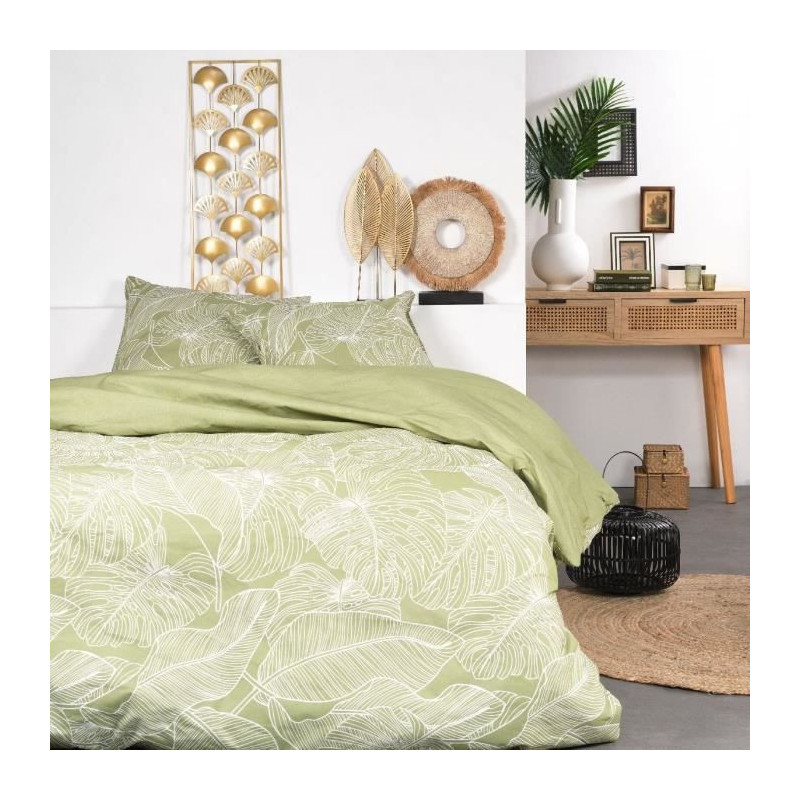 Housse de Couette SUNSHINE TODAY Floral Vert 240 x 260 cm