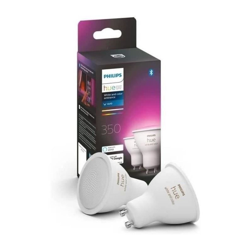 Philips Hue White and Color ambiance GU10 - Spot connecté - (pack de 2)