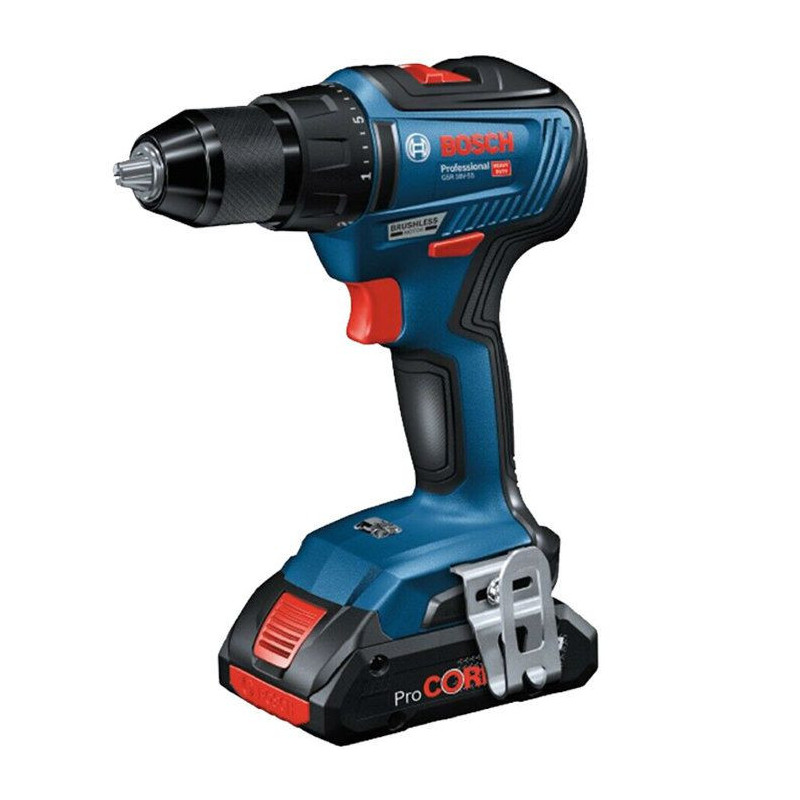 Image secondaire de Bosch GSR 18V-55 Professional - Bohrer/Schrauber - schnurlos 1800 tr/min Noir, Bleu