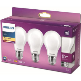 Philips. pack de 3 ampoules E27 LED 60W. blanc chaud 16,99 €