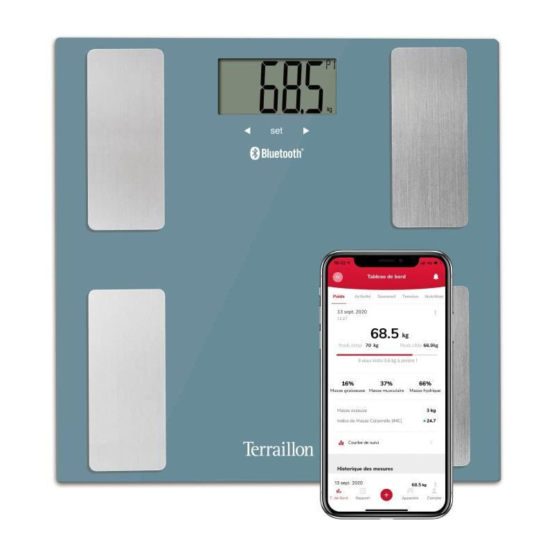 Image secondaire de Balance intelligente Terraillon Smart Connect APP Bluetooth 160 kg Bleu