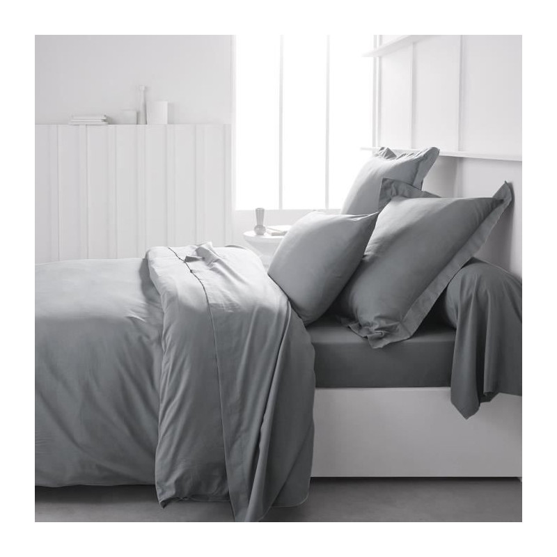 Image secondaire de Drap housse TODAY Essential Gris clair 140 x 190 cm Gris