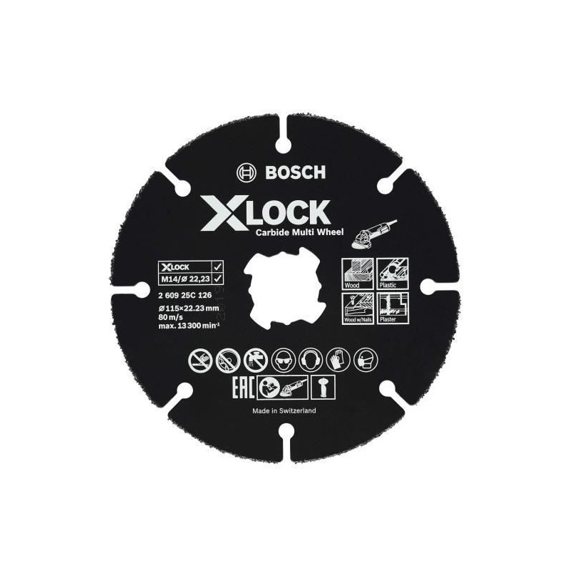 Disque de coupe Bosch X-Lock carbure Ø 115 mm