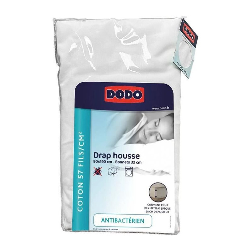 Drap housse Dodo Blanc 90 x 190