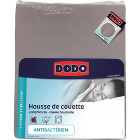 Housse de couette DODO - 260x240 cm - Coton - Antibactérien - Taupe - Fa 59,99 €