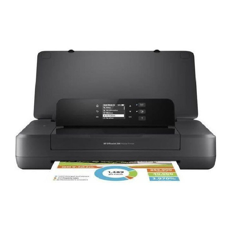 HP Officejet Imprimante portable 200, Couleur, Imprimante pour Petit bureau, Imprimer, Impression sur façade par port USB