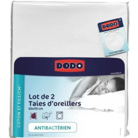 Lot de 2 taies d'oreiller rectangulaires DODO - 50x70 cm - Blanc - Fabri 18,99 €
