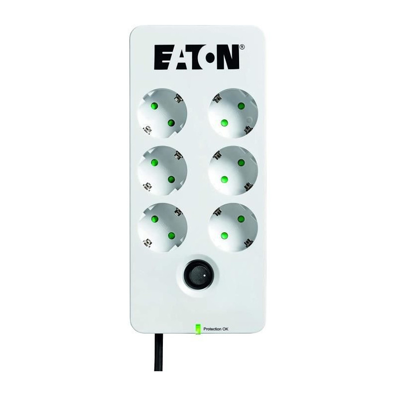 Eaton PB6D protection surtension Noir, Blanc 6 sortie(s) CA 220 - 250 V 1,5 m