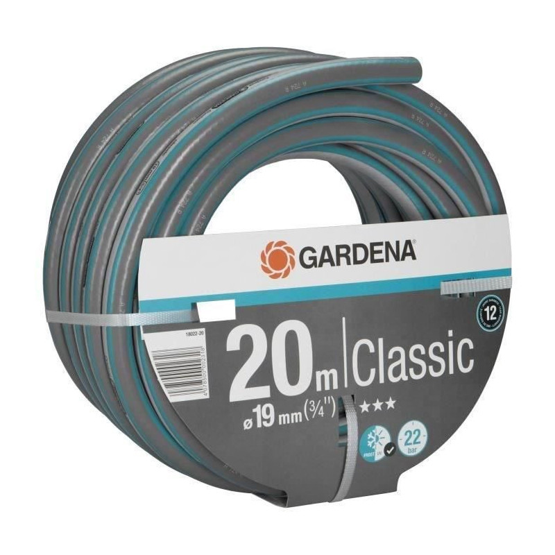 Tuyau d'arrosage Gardena Classic 18022-20 PVC 20 m Ø 19 mm