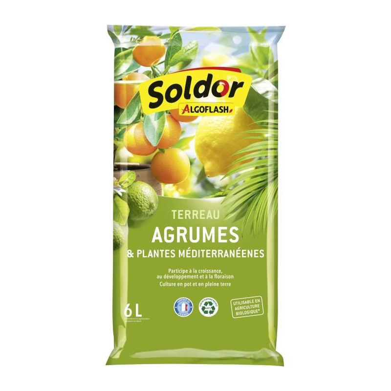 Terreau d'empotage Algoflash TAGRUM6 Agrumes méditerranéen 6 L