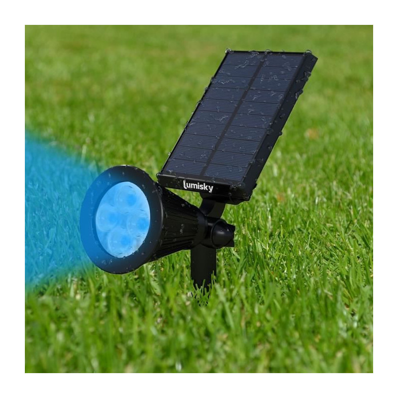 Image secondaire de Lumisky Pack de 2 Spots solaires extérieur étanches - 4 LEDs colorées