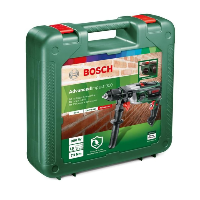 Image secondaire de Bosch AdvancedImpact 900 2850 tr/min Sans clé 2,6 kg Noir, Vert, Gris