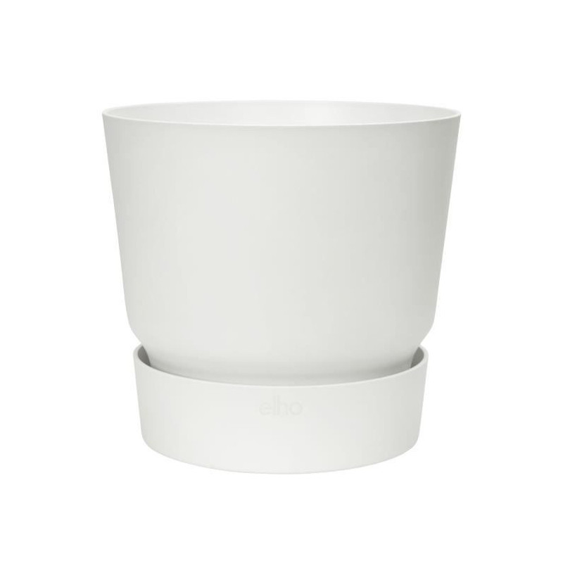 Pot de fleur avec assiette Elho Greenville Ø 39 x 36,8 cm Rond Blanc Plastique