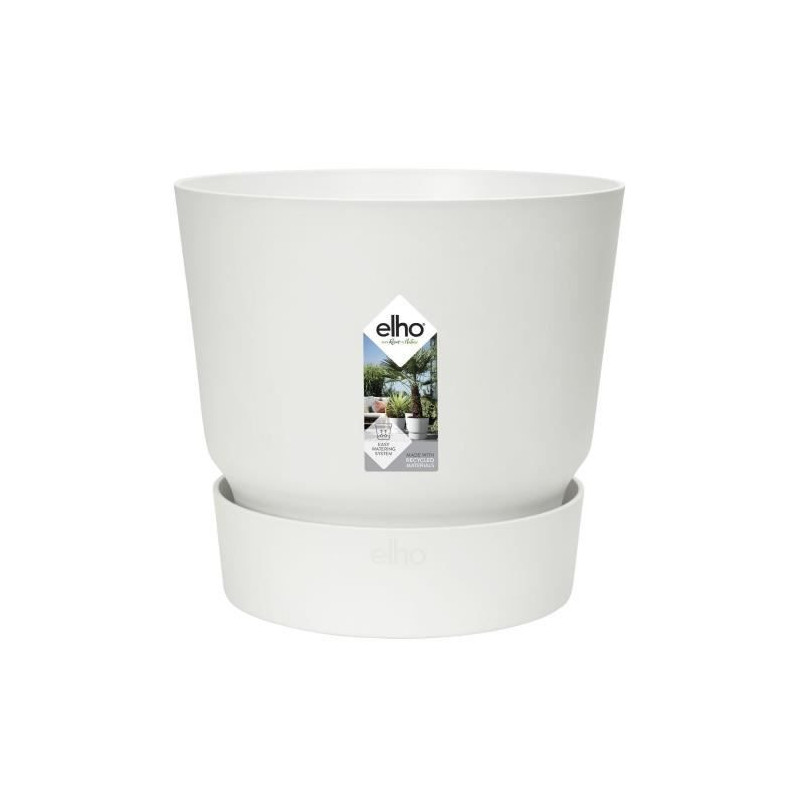 Image secondaire de Pot de fleur avec assiette Elho Greenville Ø 39 x 36,8 cm Rond Blanc Plastique