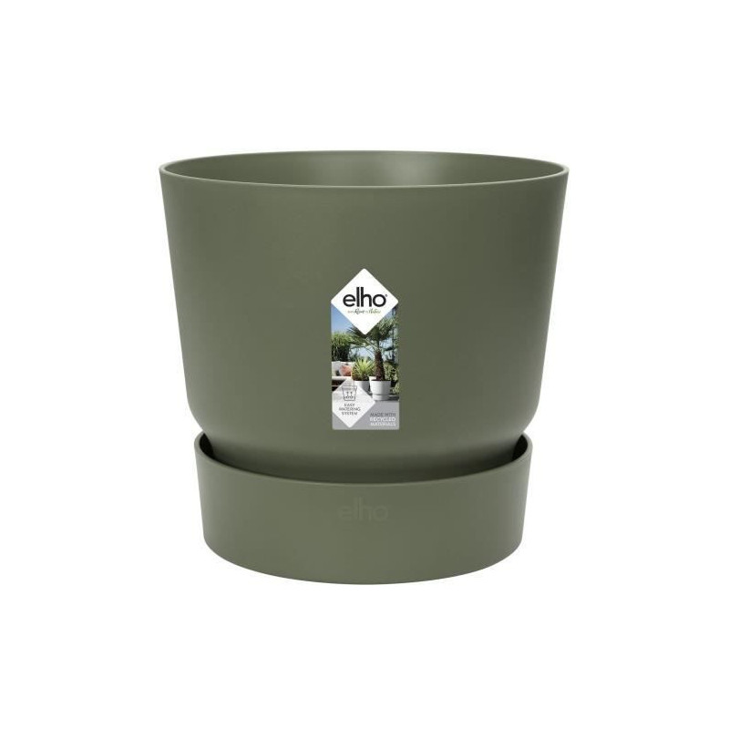 Image secondaire de Pot Elho Greenville Ø 24,48 cm Vert Plastique Rond Ø 25 cm Ø 24,5 x 23,30 cm