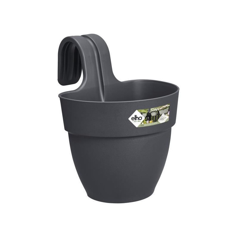 Pot Elho Vibia 24,1 x 20,5 x 26,5 cm Anthracite Plastique Rond Moderne 24 x 20,5 x 26,5 cm