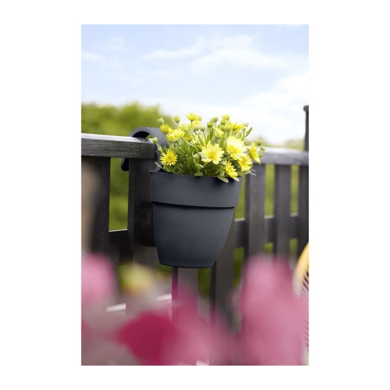 Image secondaire de Pot Elho Vibia 24,1 x 20,5 x 26,5 cm Anthracite Plastique Rond Moderne 24 x 20,5 x 26,5 cm