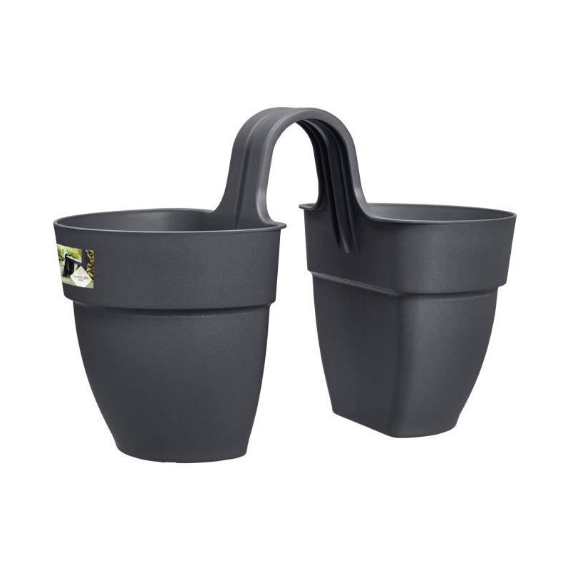 Pot Elho Vibia Campana Twin 38,4 x 20,5 x 26,5 cm Anthracite