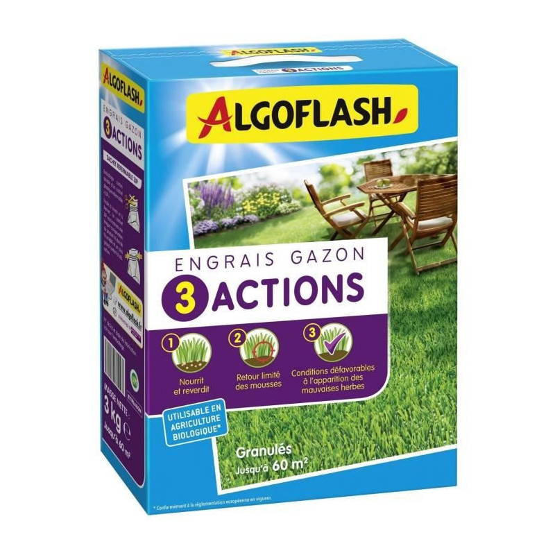 Engrais pour les plantes Algoflash 3 actions 3 Kg