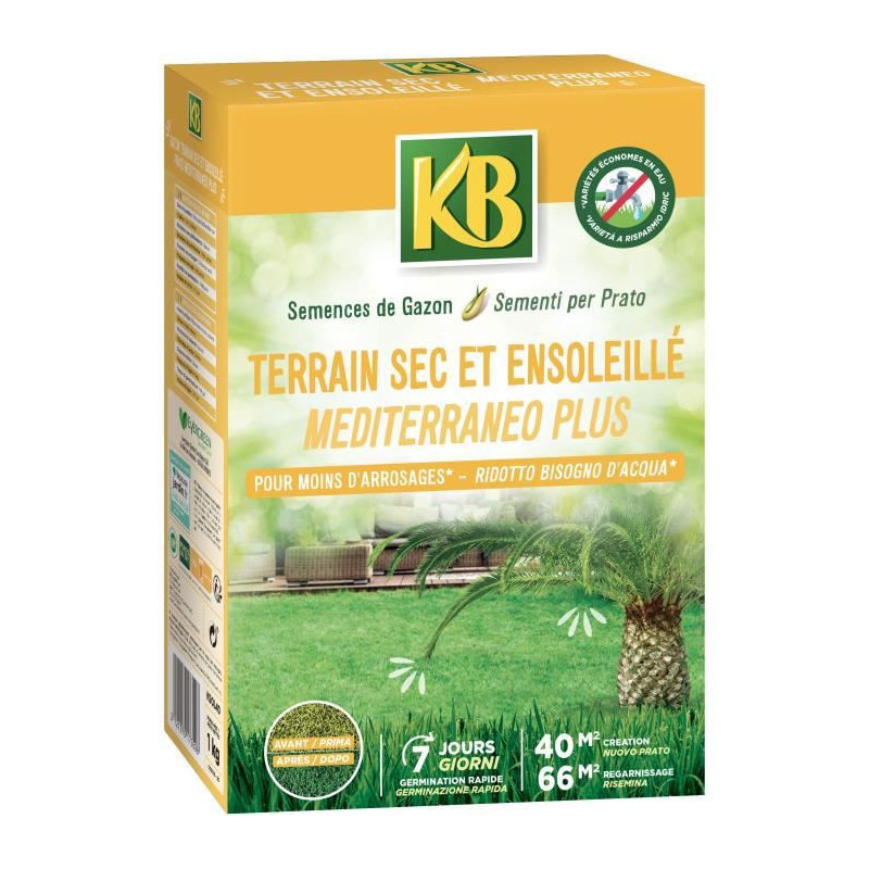 Graines KB Pelouse méditerranéen 1 kg 40 m²