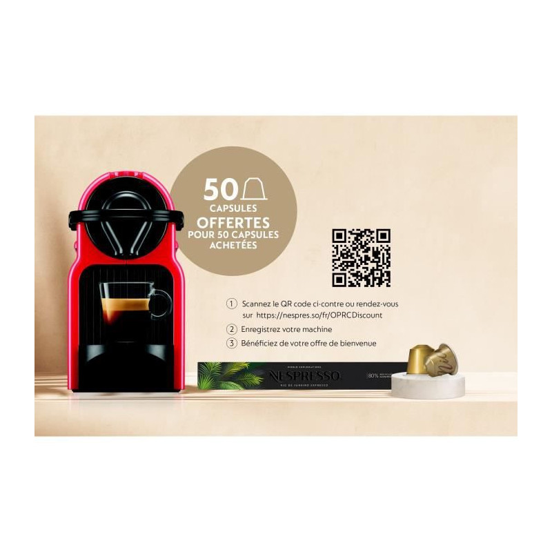 Image secondaire de Krups Nespresso Inissia Rouge YY1531FD Cafetière à dosette 0,7 L