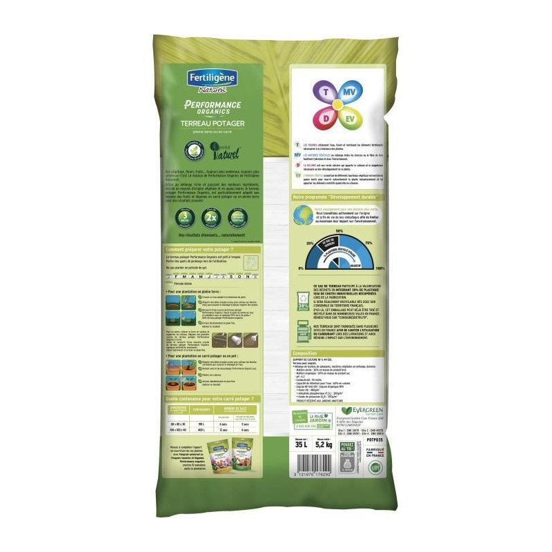 Image secondaire de Terreau d'empotage Fertiligène Performance Organics 35 L