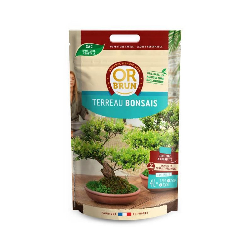 Terreau d'empotage OR BRUN Gold Brown Bonsai 4 L