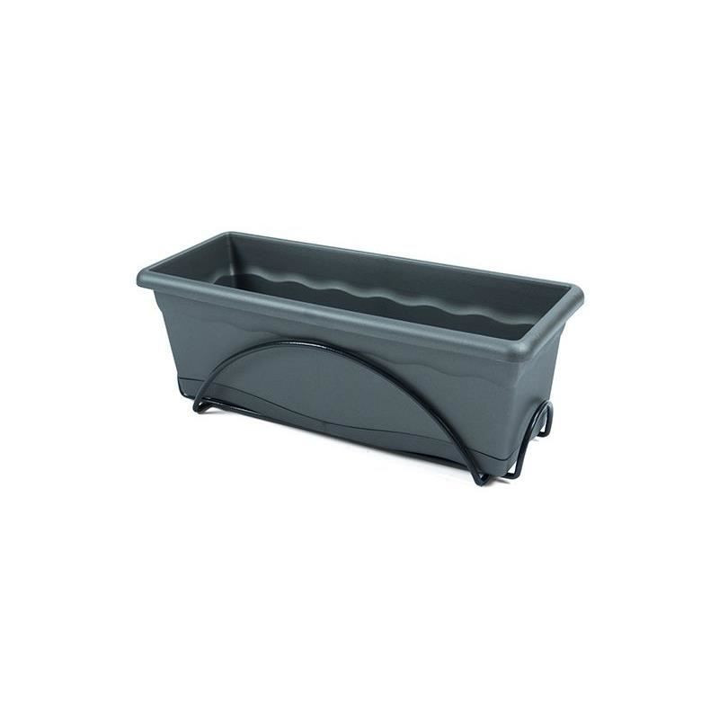 Jardinière avec support Plastiken Anthracite polypropylène 50 x 20 cm