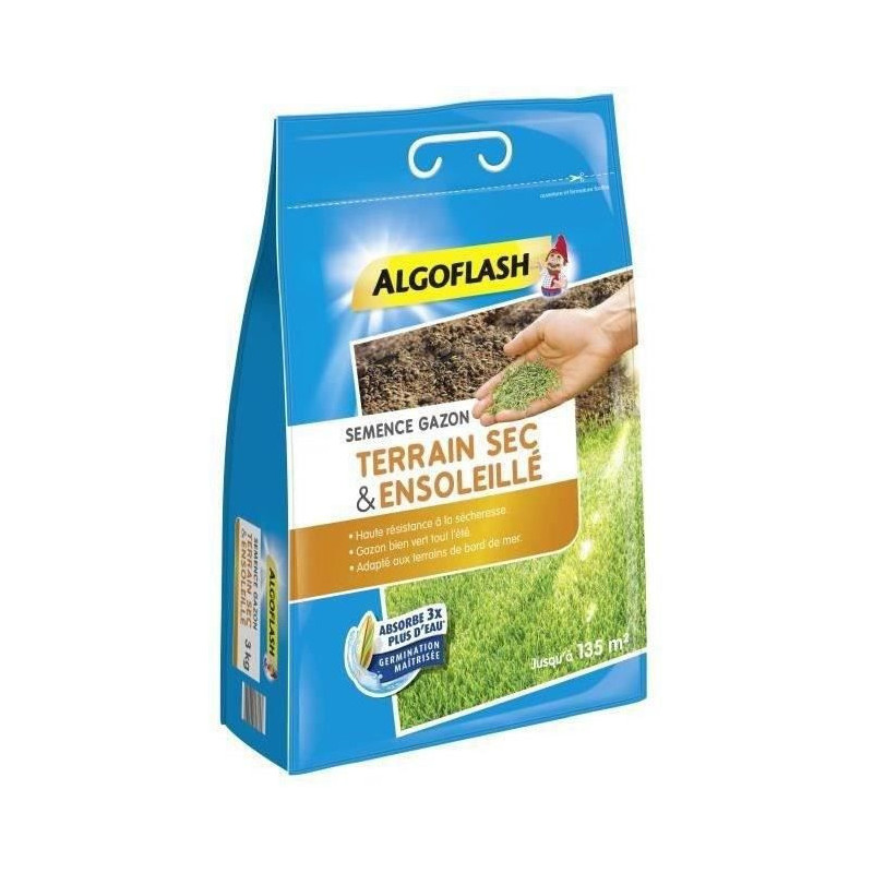 Graines Algoflash Semsol3 Pelouse méditerranéen 3 Kg