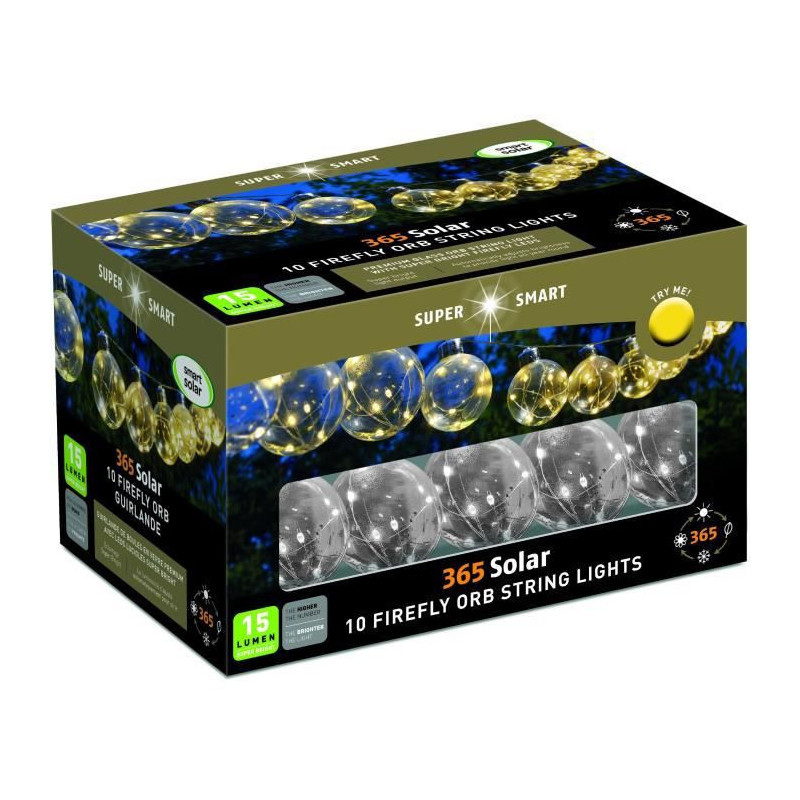 Guirlande lumineuse LED Super Smart 365 Firefly Solaire 15 lm