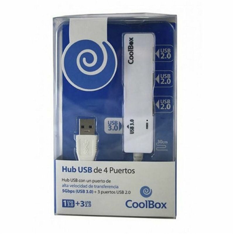 Image secondaire de Coolbox COO-H413 hub & concentrateur 5000 Mbit/s Blanc